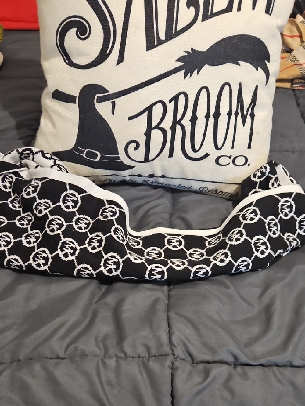 Michael‎ Kors Black and White Patterned Scarf with Logo Motif Monogram